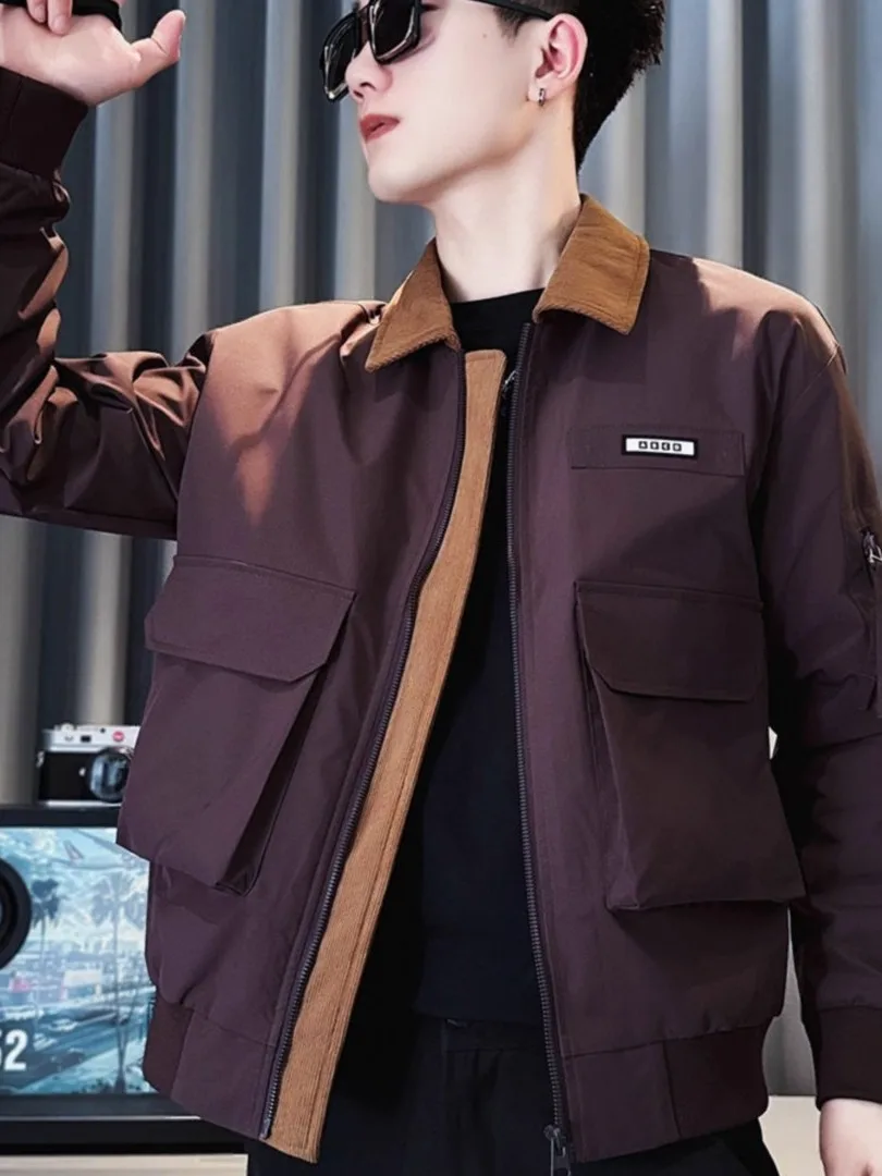 

Модная мужская одежда Jaet, весенне-осенняя повседневная модная рабочая одежда, подставка из полиэстера, длинная застежка-молния