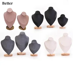 Velvet Portrait Necklace Display Pendant Organizer Jewelry Display Stand Jewelry Mannequin Bust Necklace Pendant Window Display