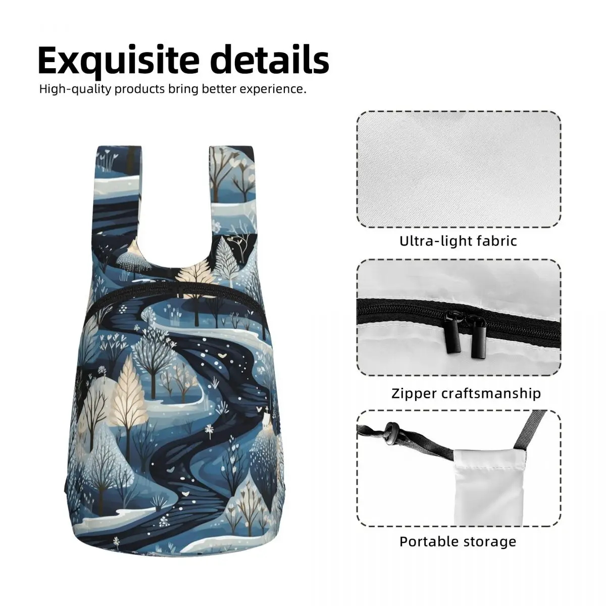 Winter Landscape Student Backpack School Bag Hiking Travel Daypack for Boys Girls Storage Bookbag Shoulder Bags