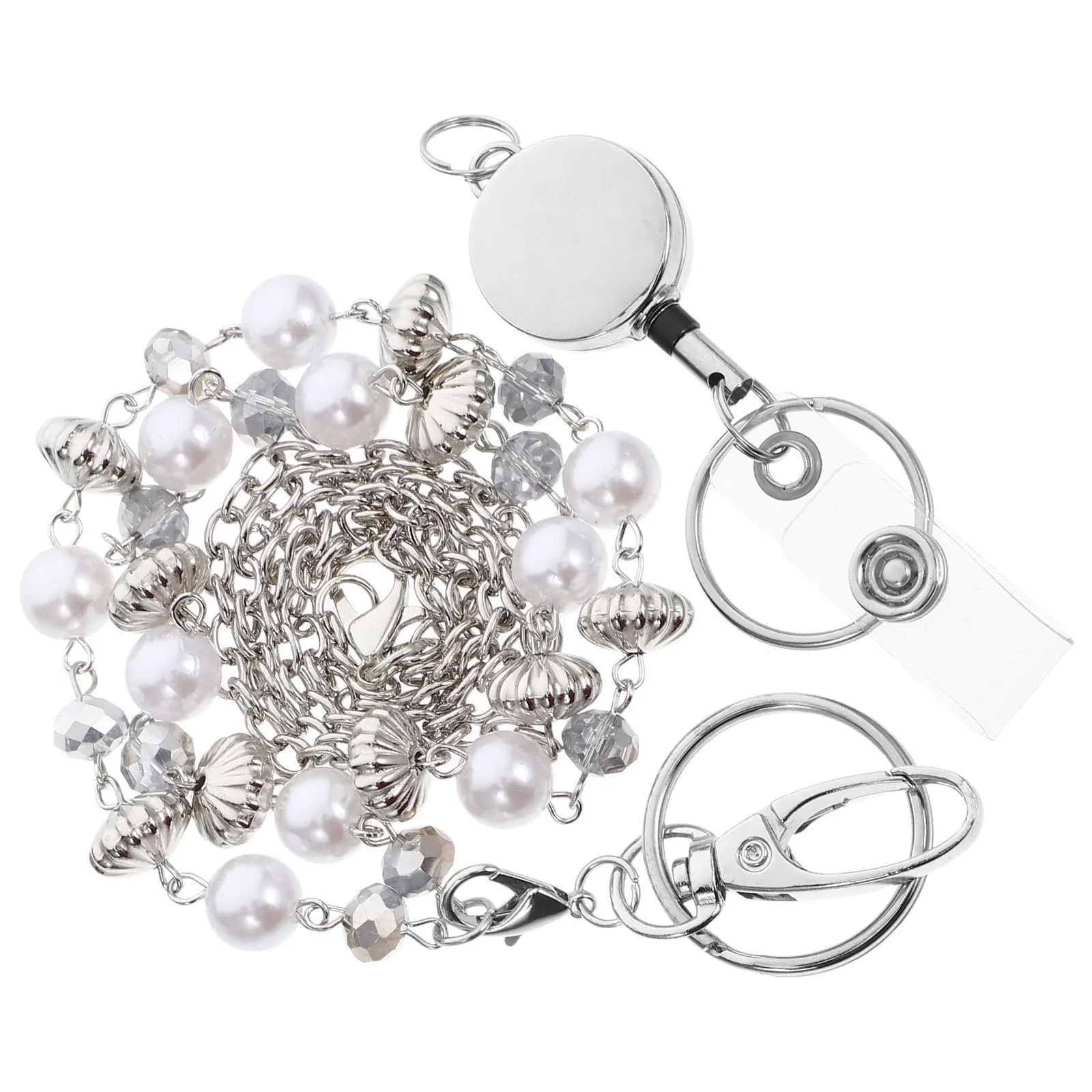 

Beads Lanyard for Keys Id Badge Strap Anti-Loss Breakaway Lightweight Stylish Multi-Function Keychain Lanyard Retractable Id