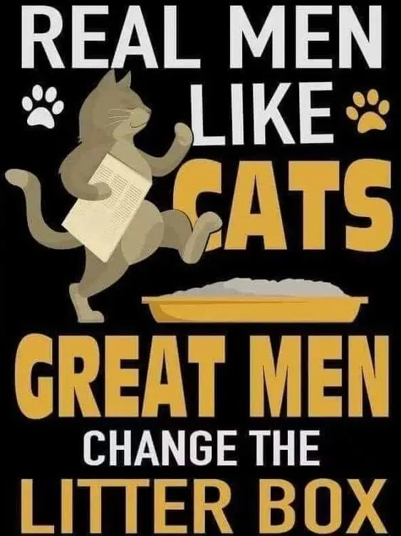 Real Men Like Cats Great Men Change The Litter Box Retro Metal Tin Sign Vintage Aluminum Sign for Home Coffee Wall Decor