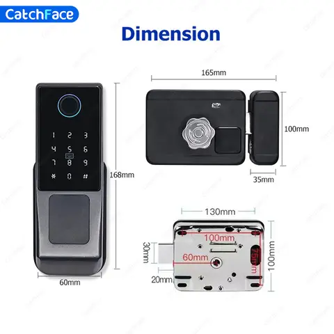 टीटीलॉक वाईफ़ाई संस्करण बिल्ट-इन गेटवे फ़िंगरप्रिंट वाटरप्रूफ आउटडोर गेट पासकोड आरएफआईडी कार्ड बिना चाबी वाला स्मार्ट दरवाज़ा लॉक 6 best sales टीटीलॉक स्मार्ट लॉक - №3