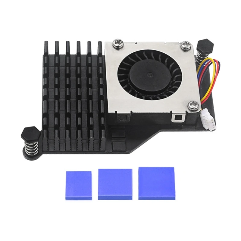 

Aluminum Case Fan Silicone Heatsink Active Passive Cooling Radiator for RPi 5 Dropship