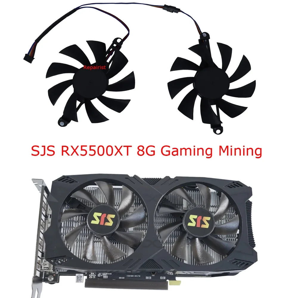 Video Card Fan,VGA GPU Cooler,T129215SU,For SJS RX 580 RX580 8G,For SJS RX 5500XT RX 5500XT 8G Gaming Mining,2Pcs/Set