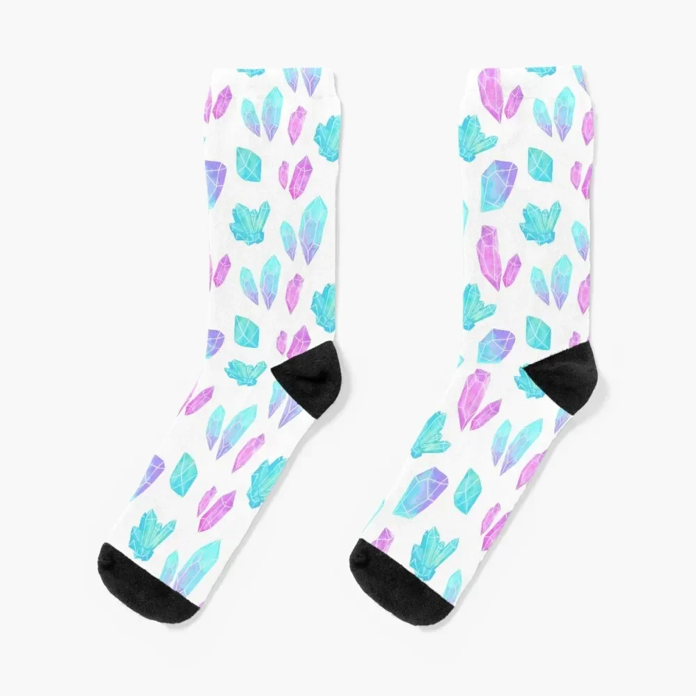 

Pastel Watercolor Crystals | Nikury Socks luxe heated with print Designer Man Socks Women's