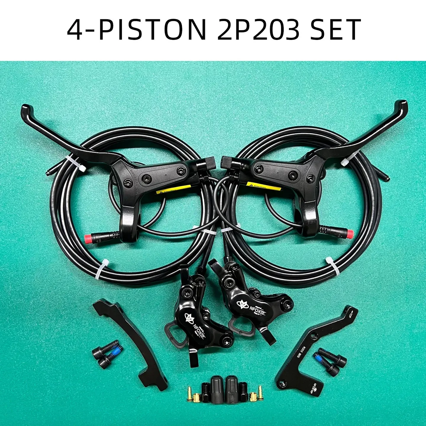 NFOX mountainbike hydraulische schijfremset SM2A vierzuigerremklauw elektrische scooter 2-pins 3-pins power-off hendel accessoires