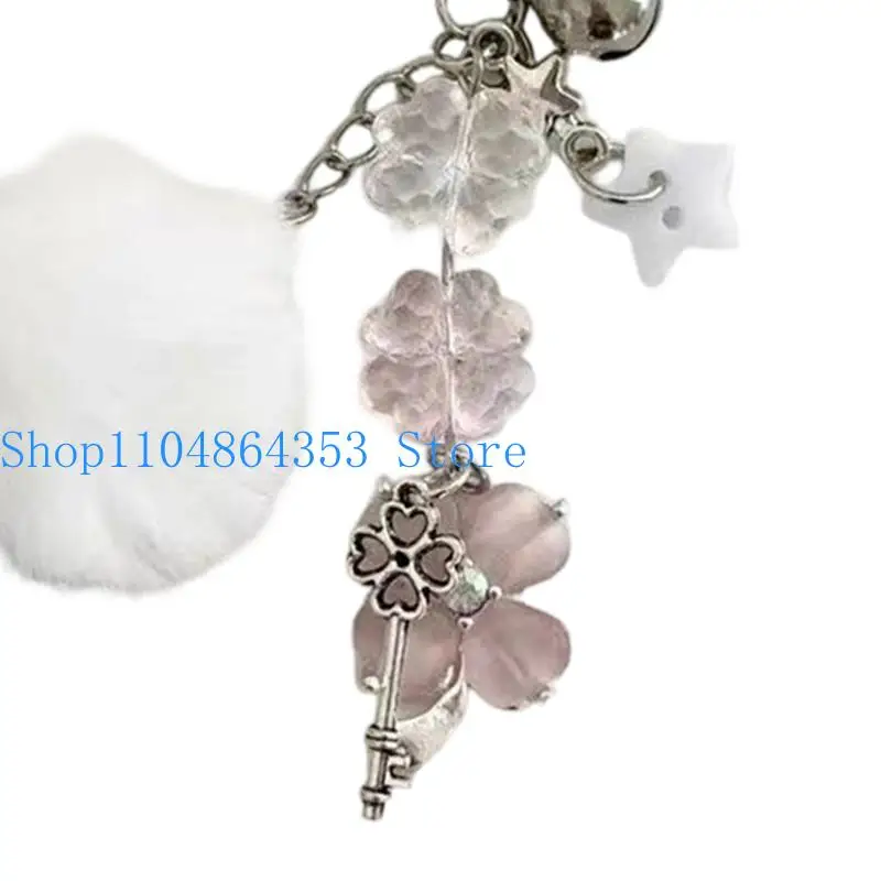 652F Millennial Star Beaded Keychain Vintage Charm for Phone Bag Good Luck Gift