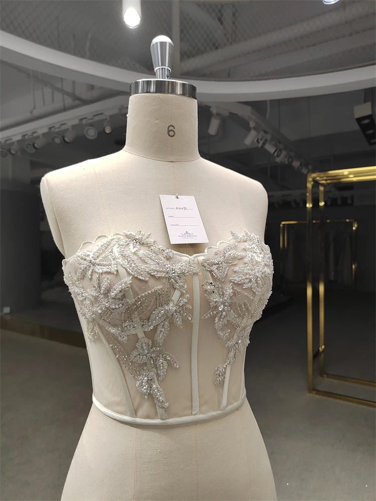 Corset bustier en dentelle perlée pour femme, haute qualité, patients