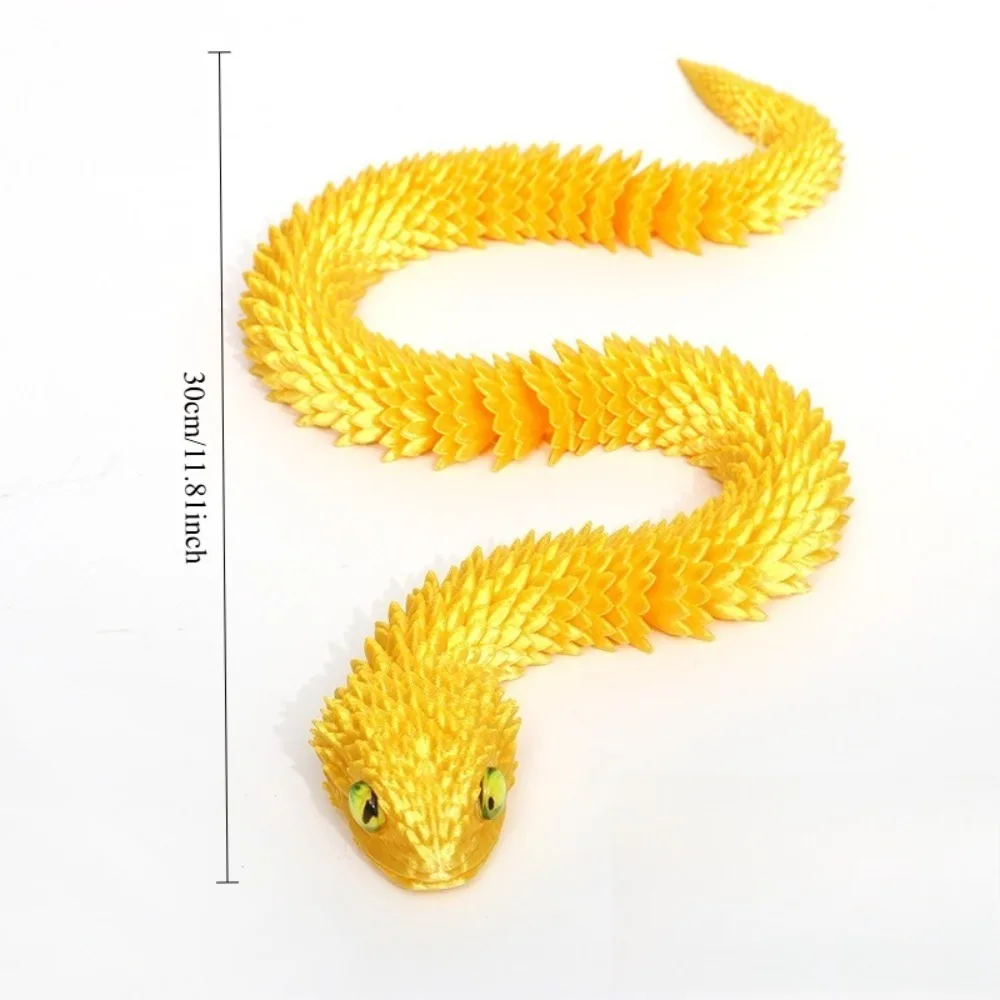 لعبة ثعبان مطبوعة ثلاثية الأبعاد | مفصلية فايبر | ديكور سطح المكتب | الديكور الحرفية | هدية فريدة من نوعها لتخفيف التوتر يمكن ارتداؤها #2