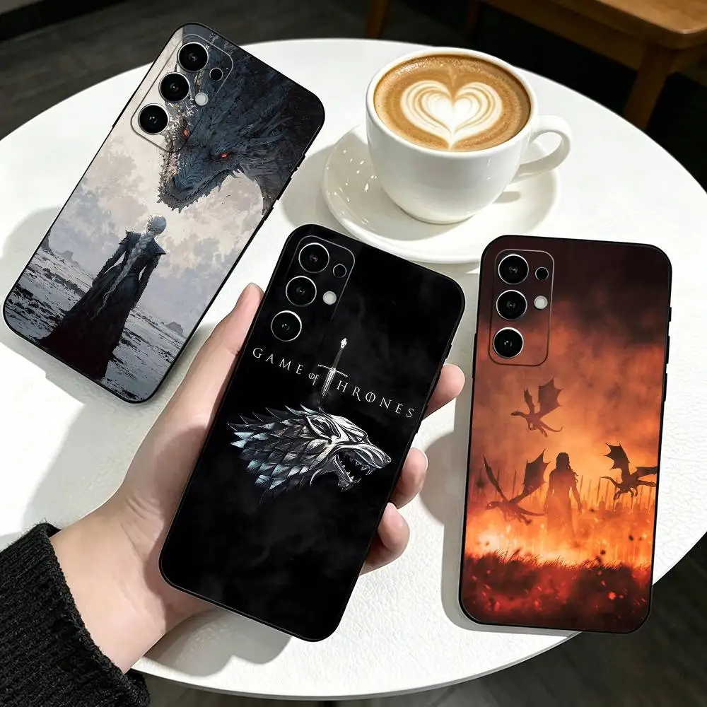 DM-game of Dragon Mother Thrones Phone Case For Samsung S25,S24,S21,S22,S23,S30,Ultra,S20,Plus,Fe,Lite,Note,10,Black Cover