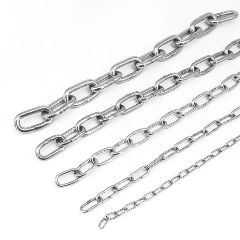 Cadena de eslabones de acero inoxidable de 1 metro, cadenas de Metal para columpio, cuerda de secado de ropa, elevación colgante, tracción para mascotas, cadenas de arrastre antirrobo