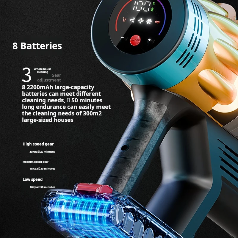 Hot selling cordless vacuum cleaner for household use 40Kpa large suction power handheld portable vacuum cleaner