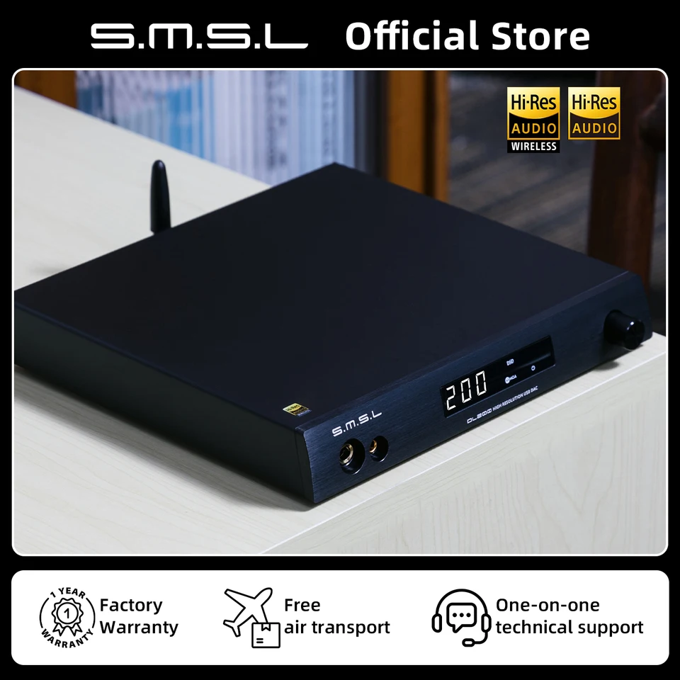 SMSL DL200 AUDIO DAC & Headphone Amplifier MQA-CD ES9039Q2M True