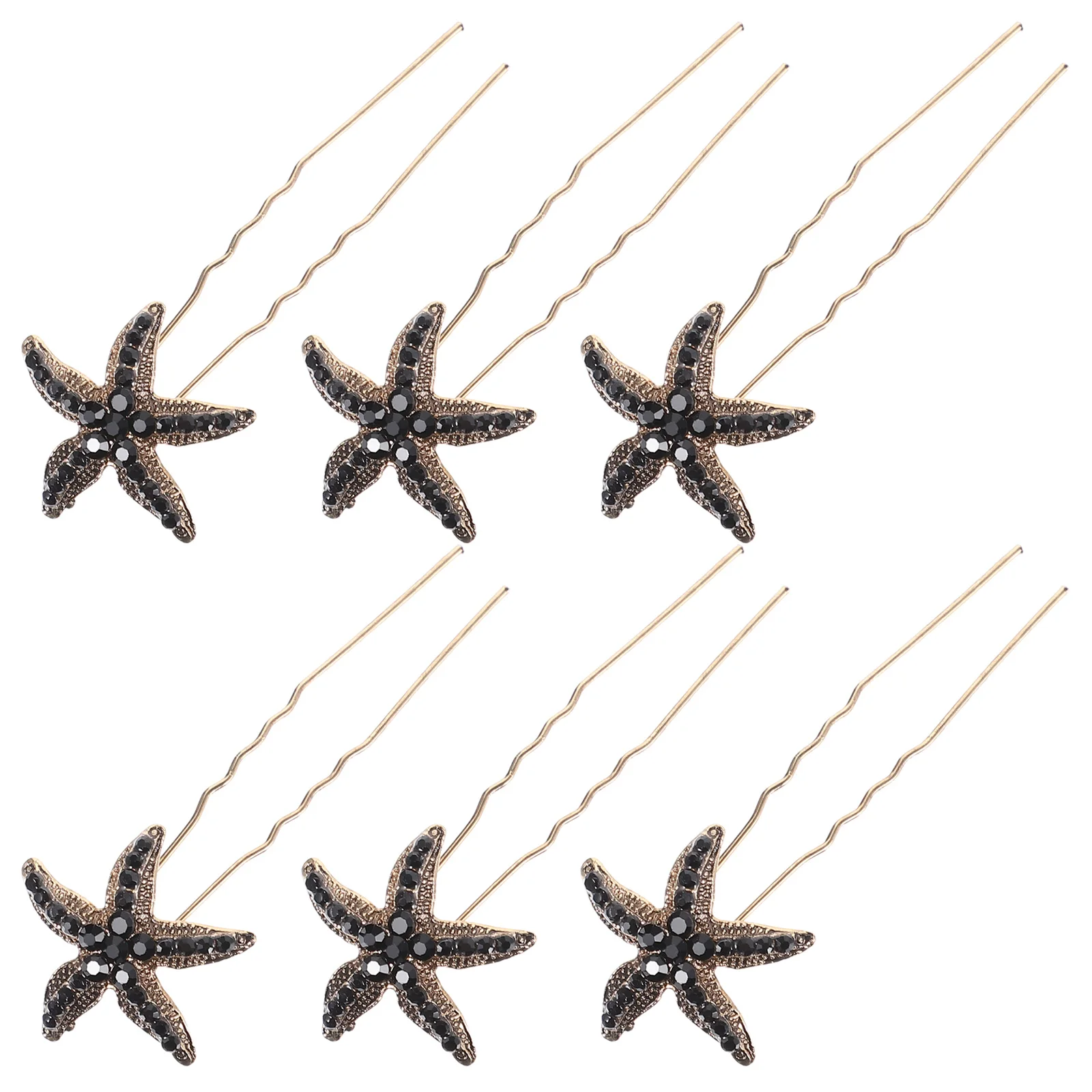 

6pcs Black Rhinestone Hairpin Bridal Wedding Accessories Women Hairclip Durable Safe Premium Material Unique Design