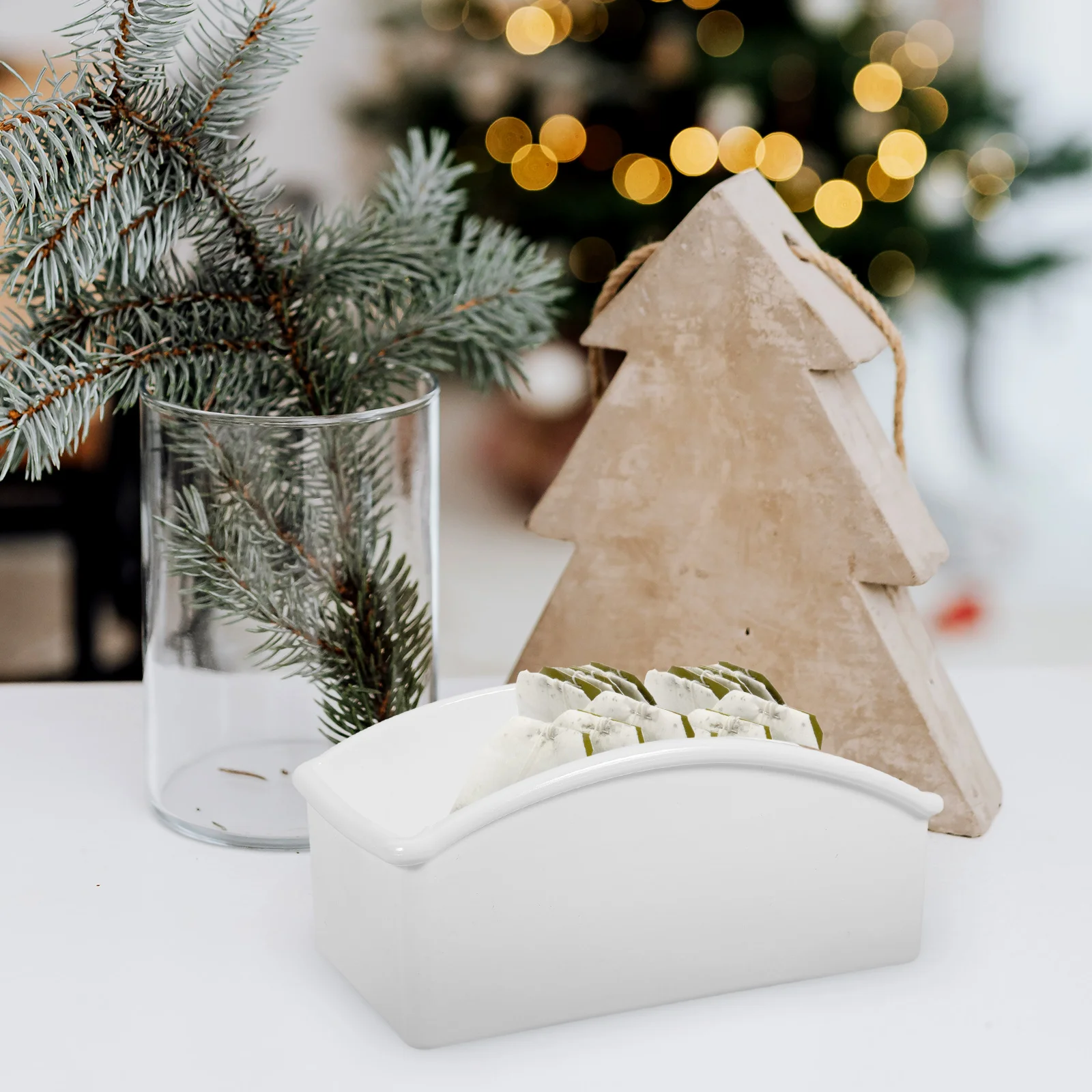 

Transparent Acrylic Tea Bag Container Organizer Storage Box Desktop Coffee Sugar Holder Smooth Edges Space Saving