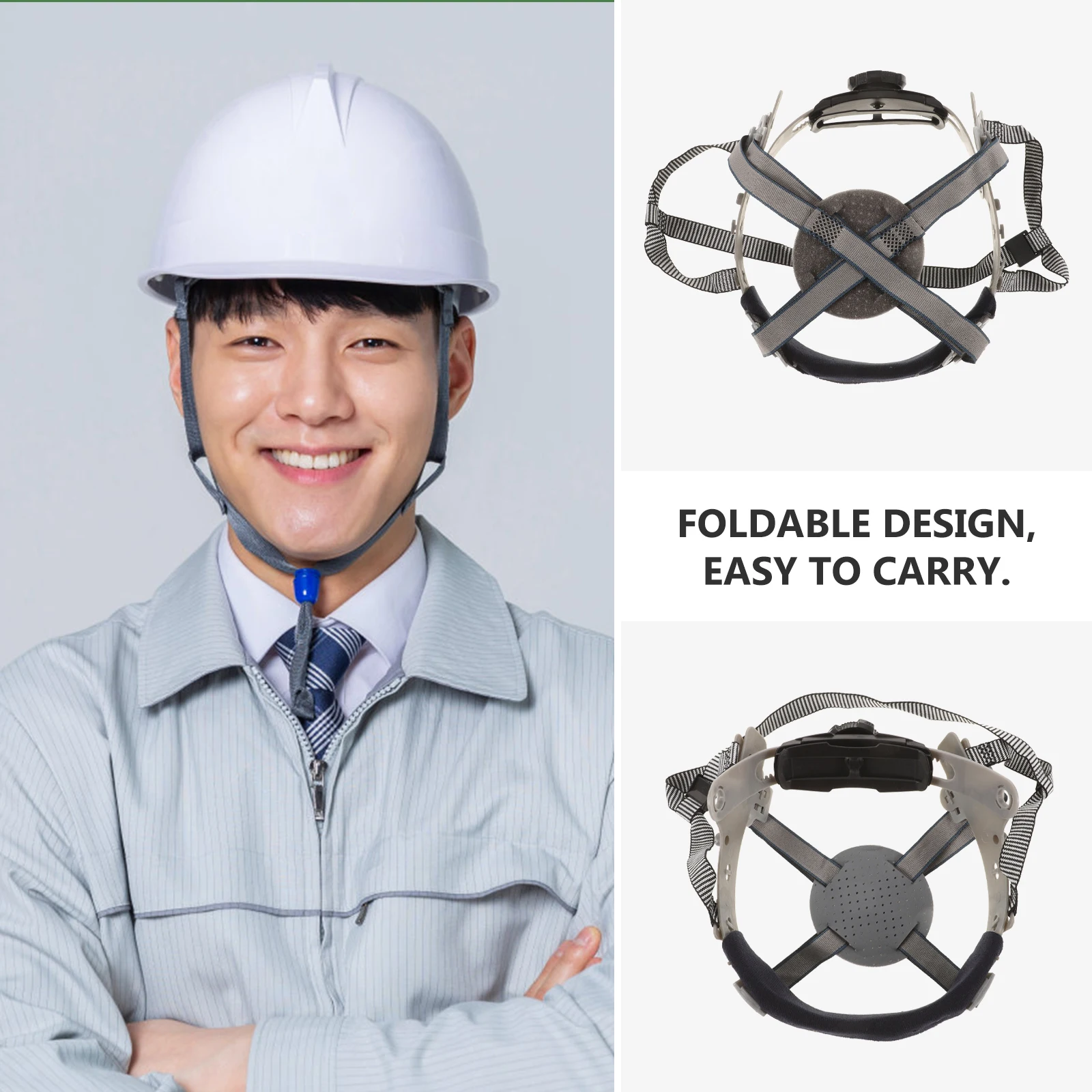 

Hard Hat Liner Replacement Safety Lining Construction Hardhat Accessories Chin Strap Folding Design Adjustable Button