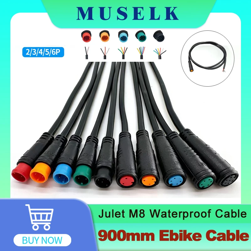 

Julet Electric Cables 2/3/4/5/6/7Pin Waterproof Cable Connector for Ebike Light Throttle Ebrake Display Ebike Parts Extend