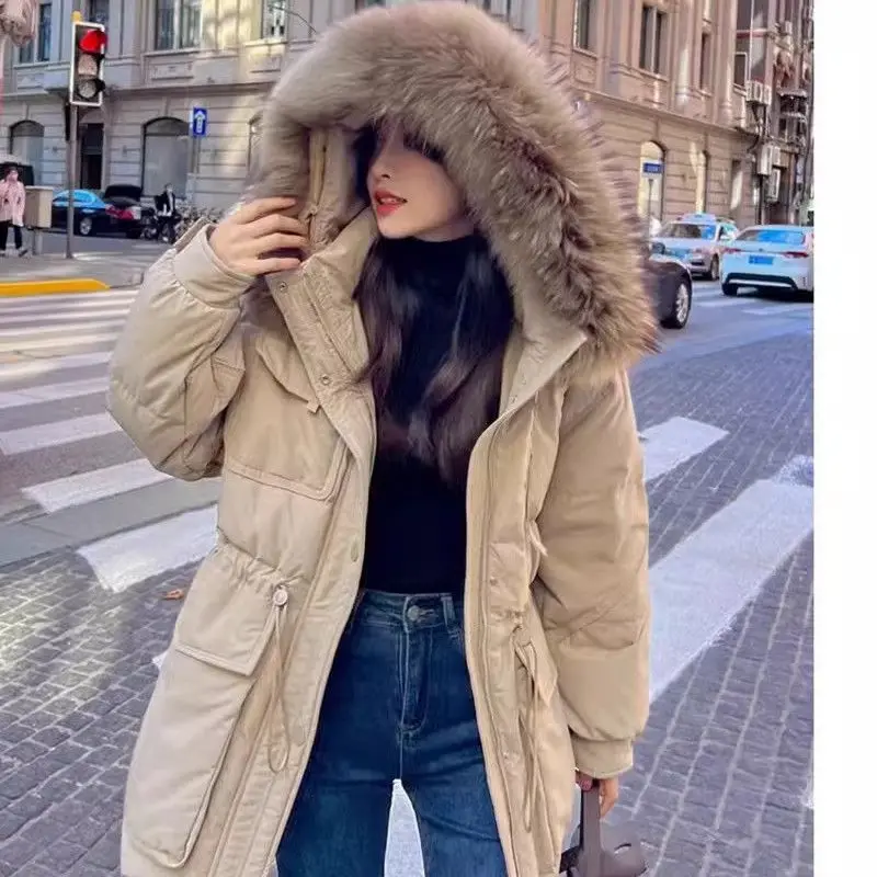 

2025 Winter New Women's Down Jacket Commuter Hoodie Oversized Parker Down Jacket
