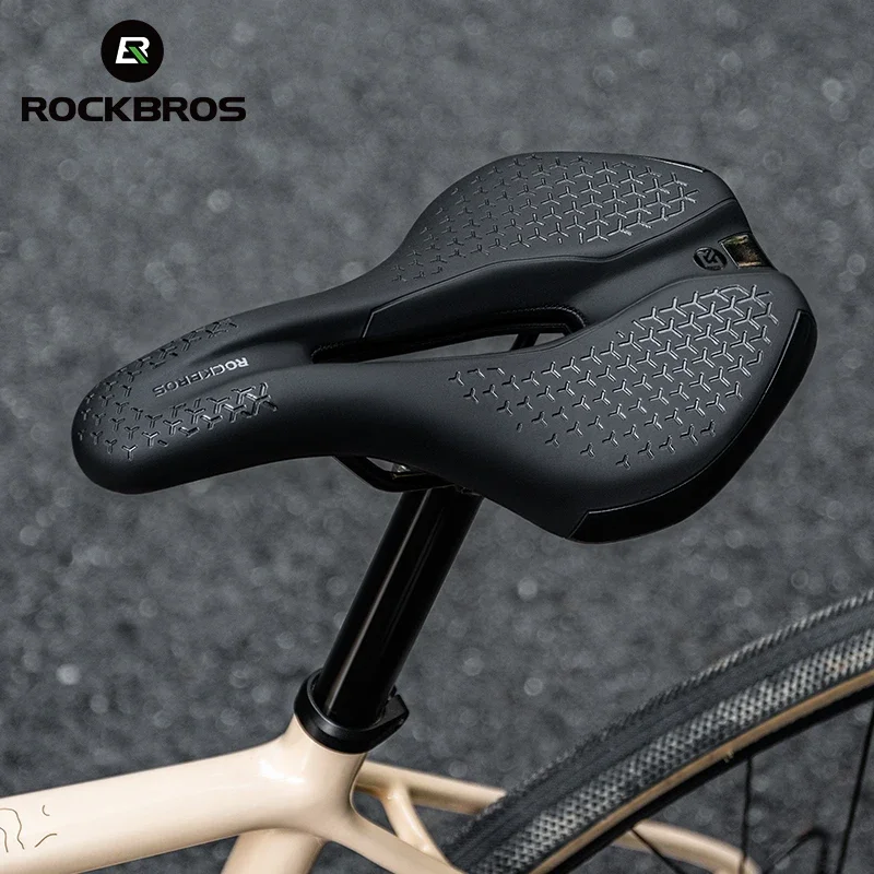 

ROCKBROS Bicycle Seat Saddle MTB Road Bike Saddle Hollow Breathable Shockproof Cycling Saddle PU Non-Slip Leather Cushion