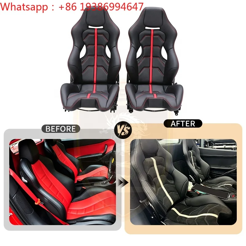 For 458 Speciale Dry Carbon Racing Bucket Seat for 458 488 F8 SF90 296GTB 812 F12 Custom Leather Microfiber Suede Track Seat