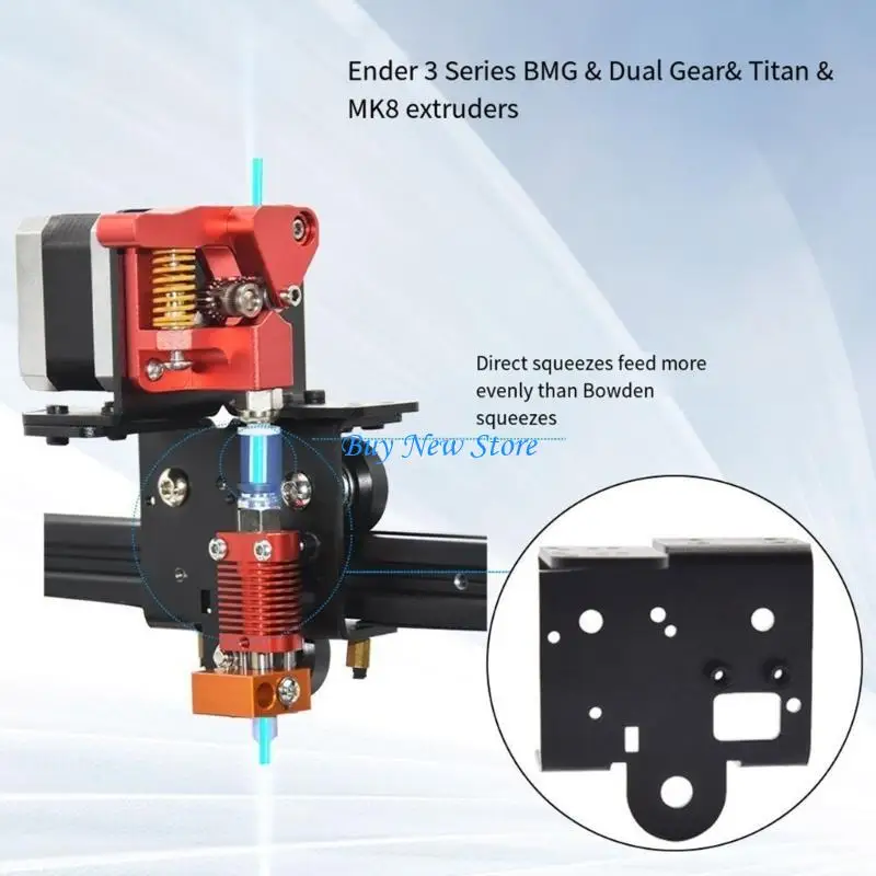 

20CE Printer Accessory Extruder Back Support Metal Plate With Pulley Hotend Extrusion Backplane For Ender 3