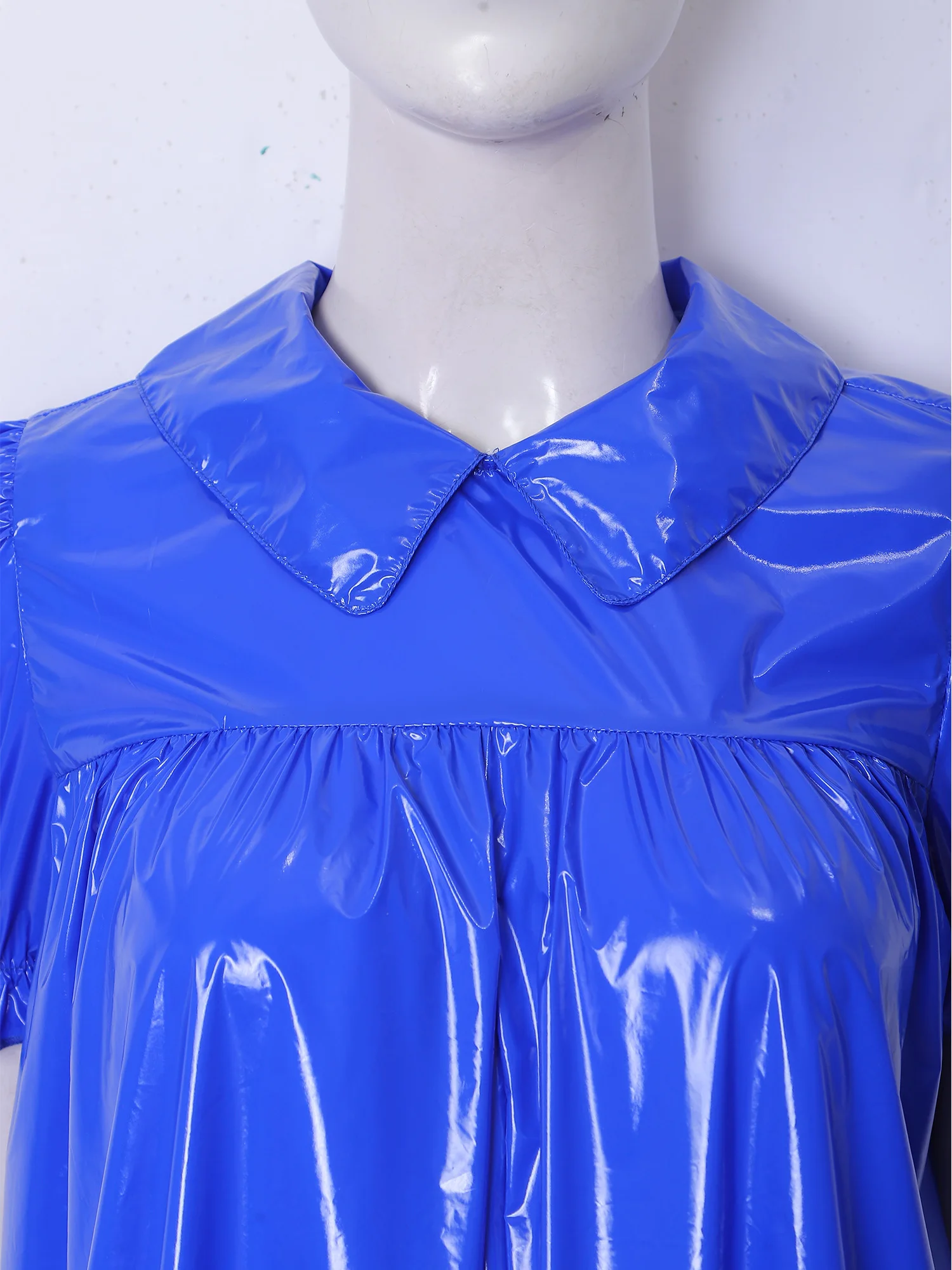Womens Waterproof Nightgowns Solid Color Victorian Sleep Dress Puff Sleeve Empire Waist Back Zipper Nightdress Sleepwear - view 6
