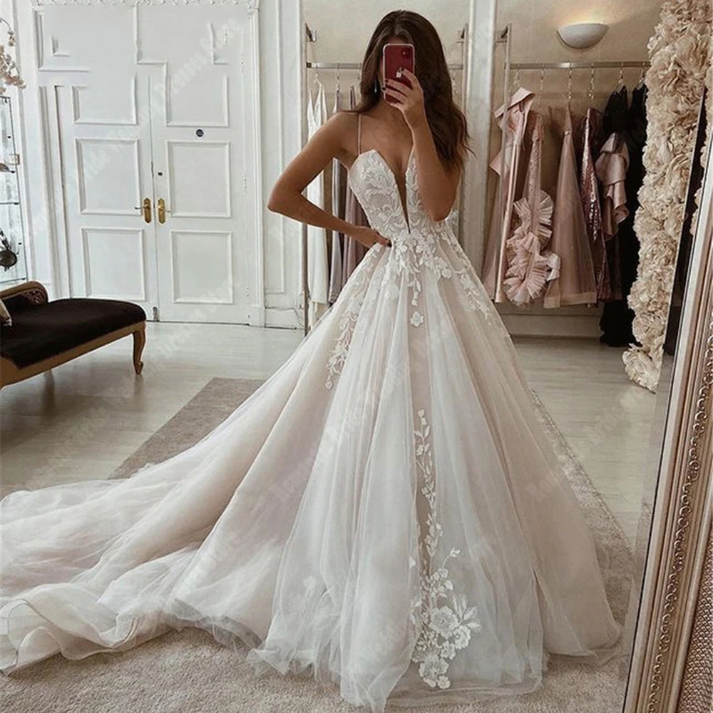 Shinny Glitter Tulle Vestidos De novia para mujer flor nupcial romántica A-Line Vestidos De novia princesa banquete Vestidos De Novias 2025