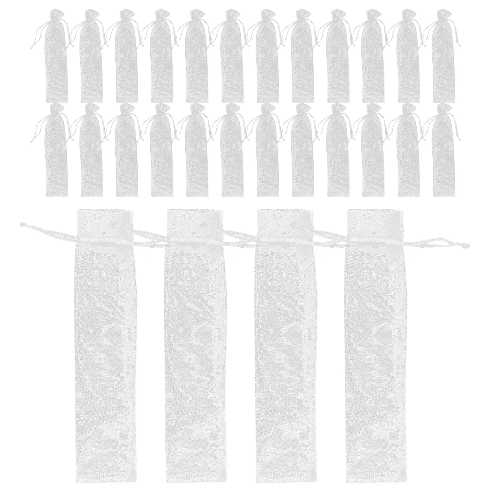 

50 Pcs Storage Bag Folding Hand Fan Cover Drawstring Pouch Foldable Pearl Holder Mesh Carrier