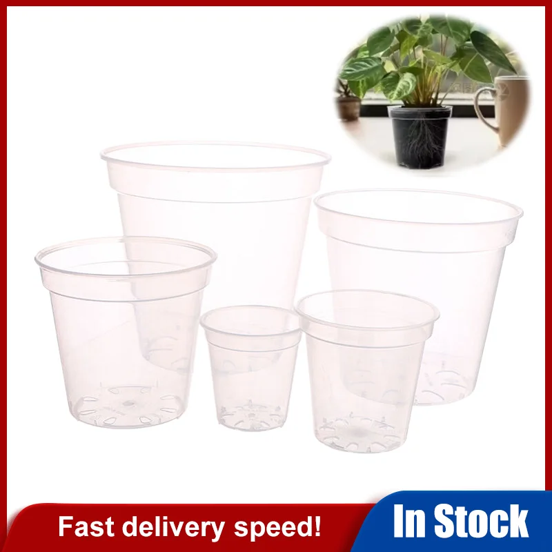 New Home Garden Round Planter Pot Orchid Nursery Container Planter Container Transparent Orchid Container Round Starting Pot