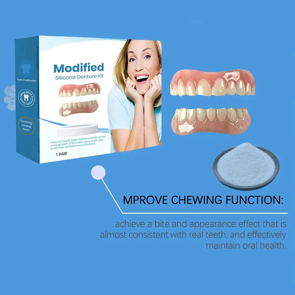 Silicone Reline Denture Modification Set Comfortable Fit Temporary Orthodontic Teeth Dentures Fake Tooth Oral Hygiene Care