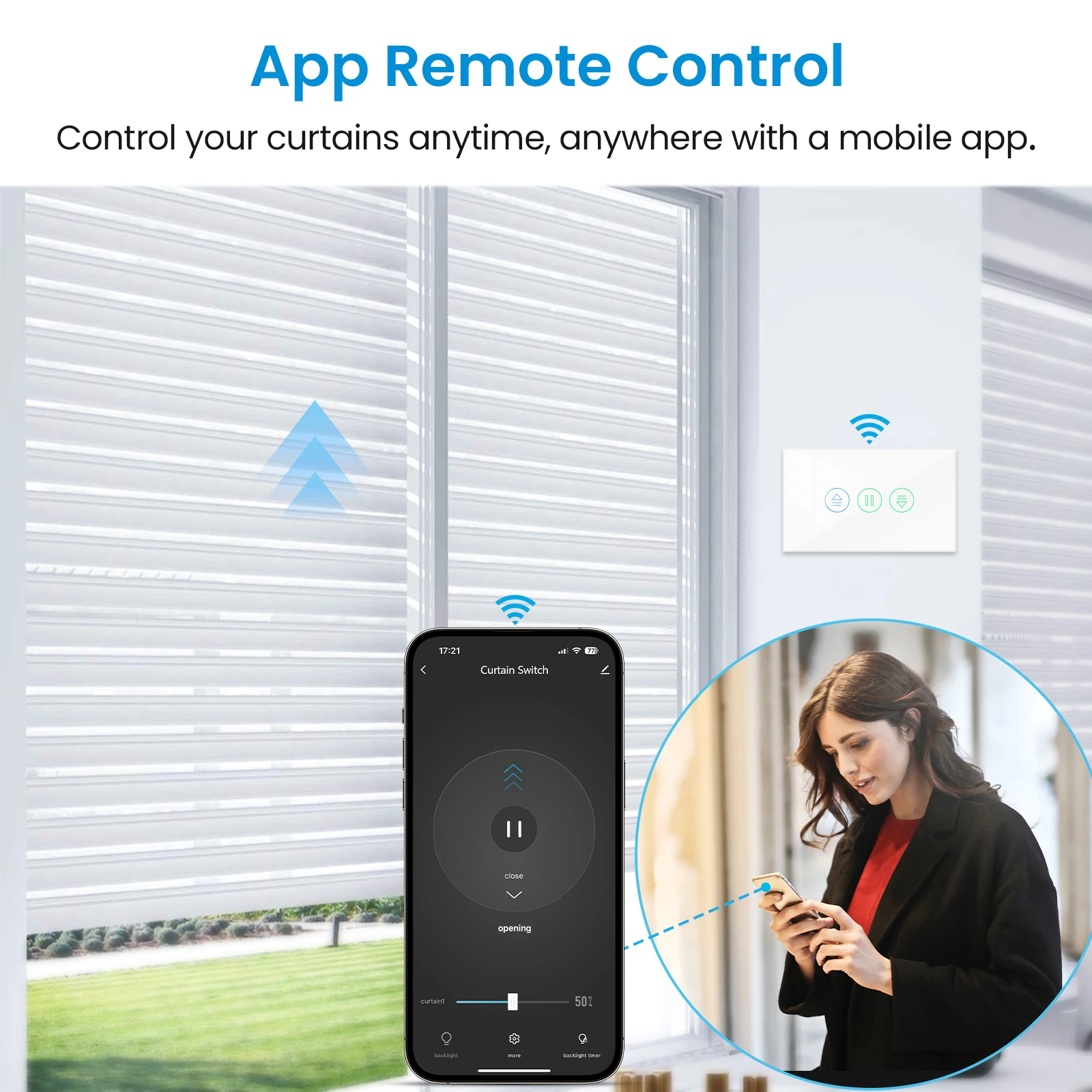 LoraTap Tuya Smart Curtain Switch Percentage Remote Control Google Assistant Alexa Home Automation