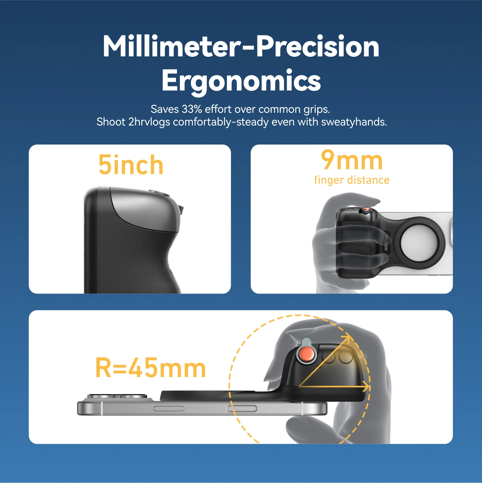 Telesin divertido tiro aperto de mão magnético 2 telefone câmera suporte do telefone tiro ajuda alça controle remoto para android e ios telefone