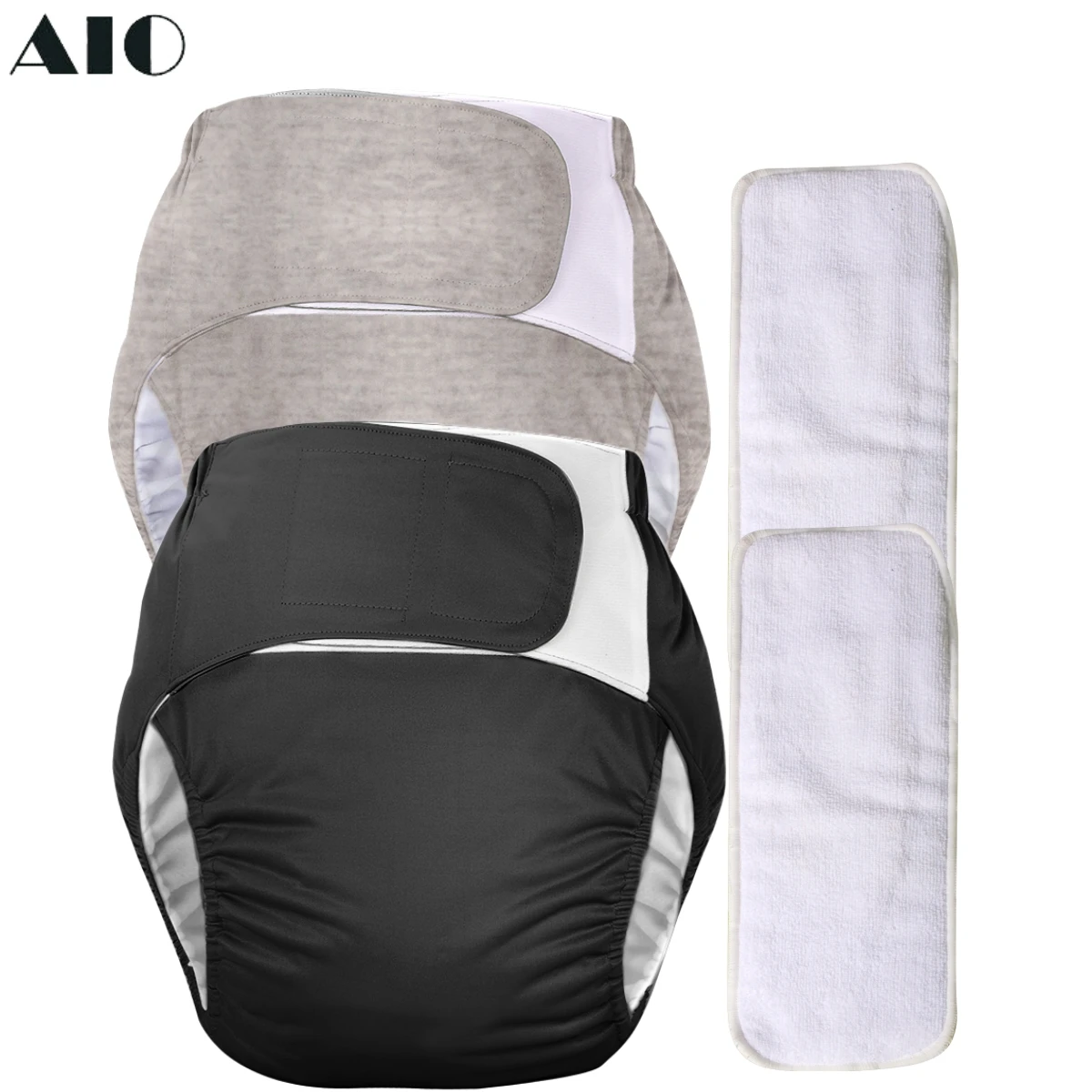 AIO Reusable Adult Diaper Set Large Size Washable Cotton Diaper for Patients Elderly Men and Women Incontinence Pants