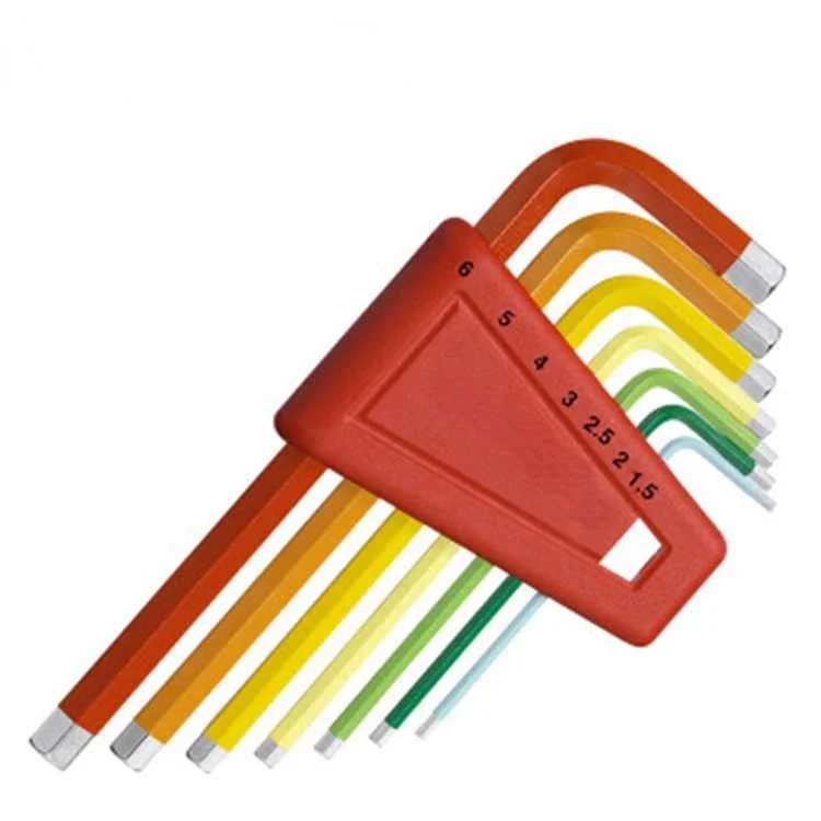 

Metric extended flat head Allen wrench set color Allen screwdriver tool