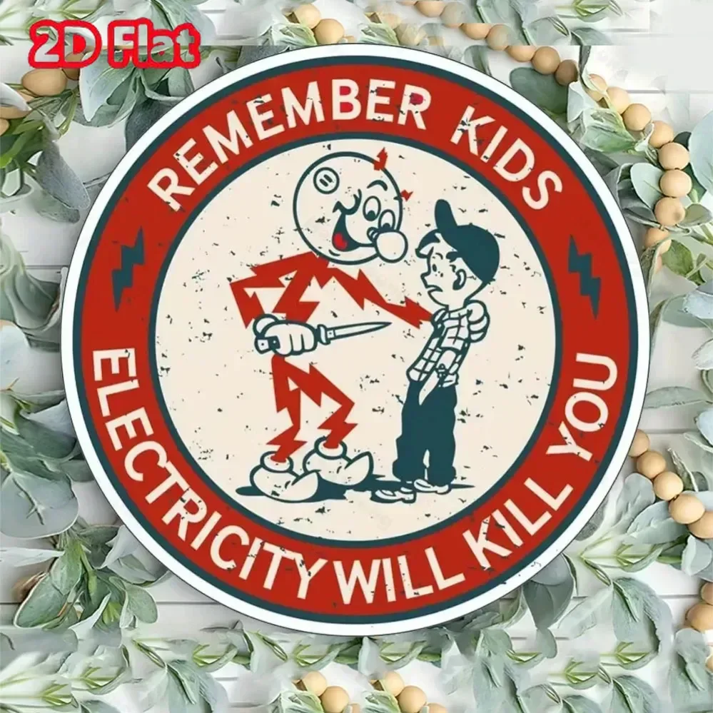 خمر تذكر الاطفال الكهرباء سوف يقتلك ملصقات كبيرة لزجاجات المياه الكرتون المنزل أنيمي لطيف طفل ديكور متعة الوفير الجدار