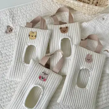 아기 유모차 액세서리 젖은 물티슈 케이스 추출 플립 티슈 박스 도트, 퀼트 솔리드 타올 커버, 신생아 걸이식 가방, 카트