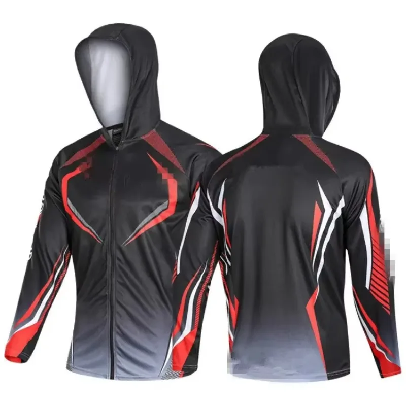 الصيف الرجال طويلة الأكمام الشمس حماية هوديي قمصان الصيد Camisa دي Pesca أداء الصيد خفيفة الوزن الفانيلة ملابس الصيد