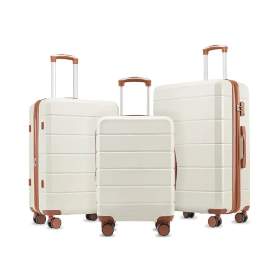 

Набор из 3-х расширяемых чемоданов YOETEY с жестким корпусом, замком TSA и бесшумными колесами для международных поездок, легкий вес