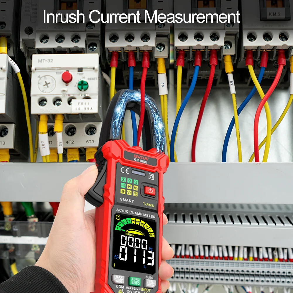 GVDA Digital Clamp Meter Multimeter Auto Range True RMS NCV DC AC Voltage Inrush Current Temperature Tester Automatic Voltmeter