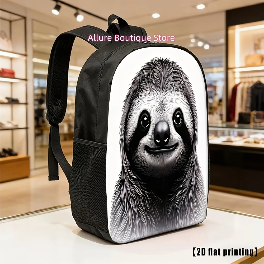 Cute Sloth Print Backpack Suitable for & - Lightweight School Bookbag with Sloth, Adjustable Straps & Zipper Closure, Compact fo