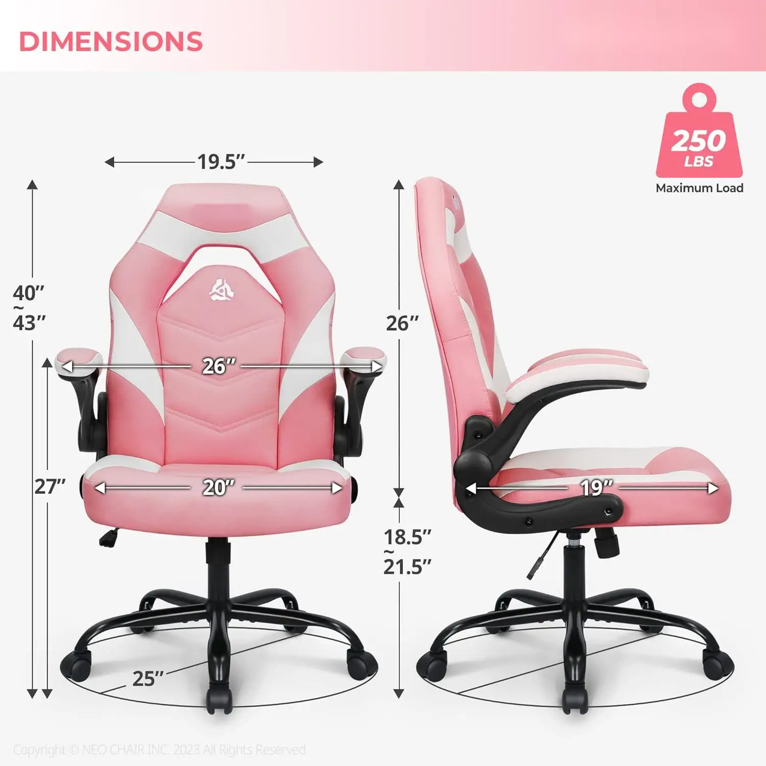 Video game computer chair ergonomically designed office chair with waist support desk and chair