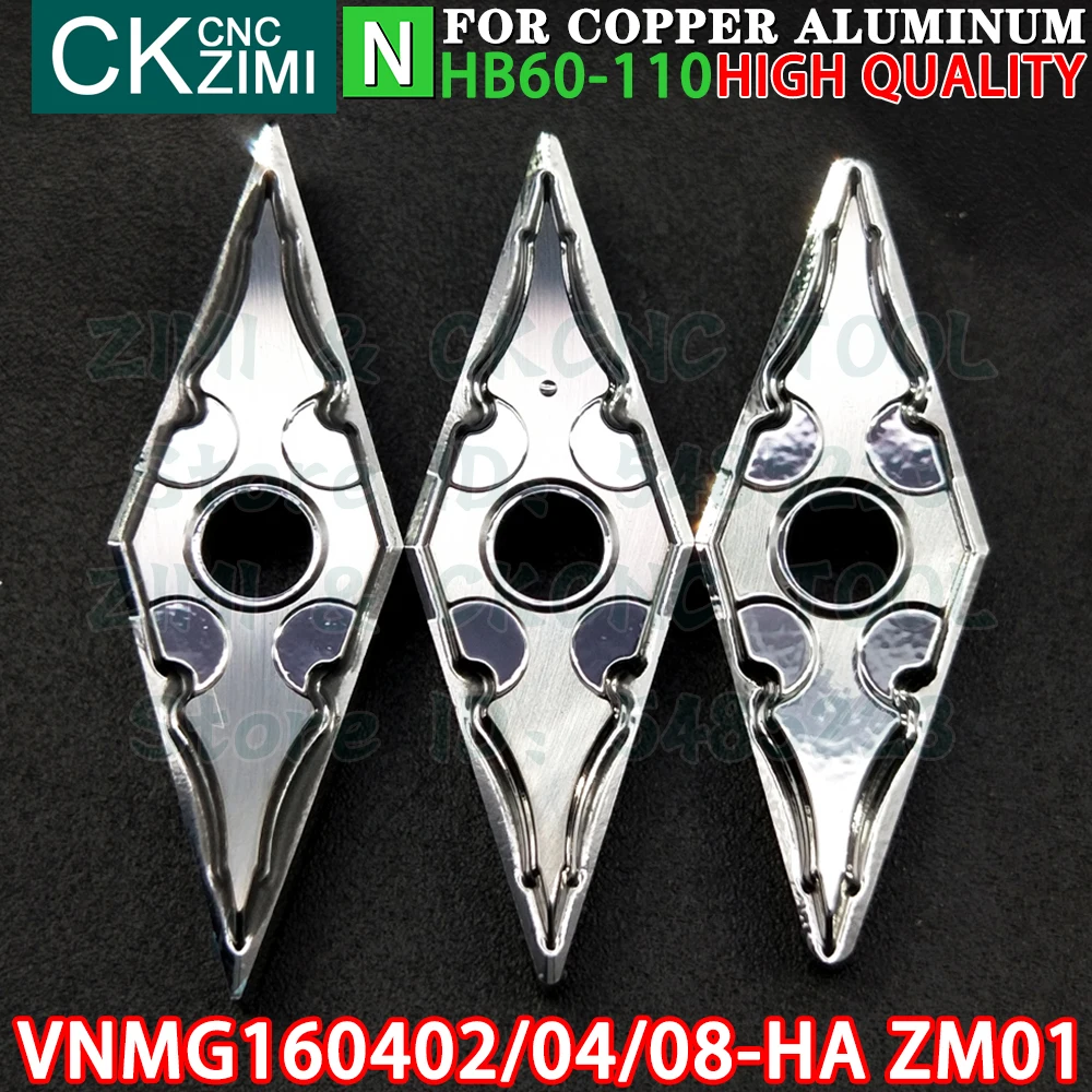 VNMG160402-HA ZM01 VNMG160404-HA ZM01 VNMG160408-HA ZM01 Твердосплавный алюминий Пластины Токарные пластины Инструменты ЧПУ VNMG1604 VNMG 1604 механический резак Токарный станок металлу Режущие инструменты для алюминия