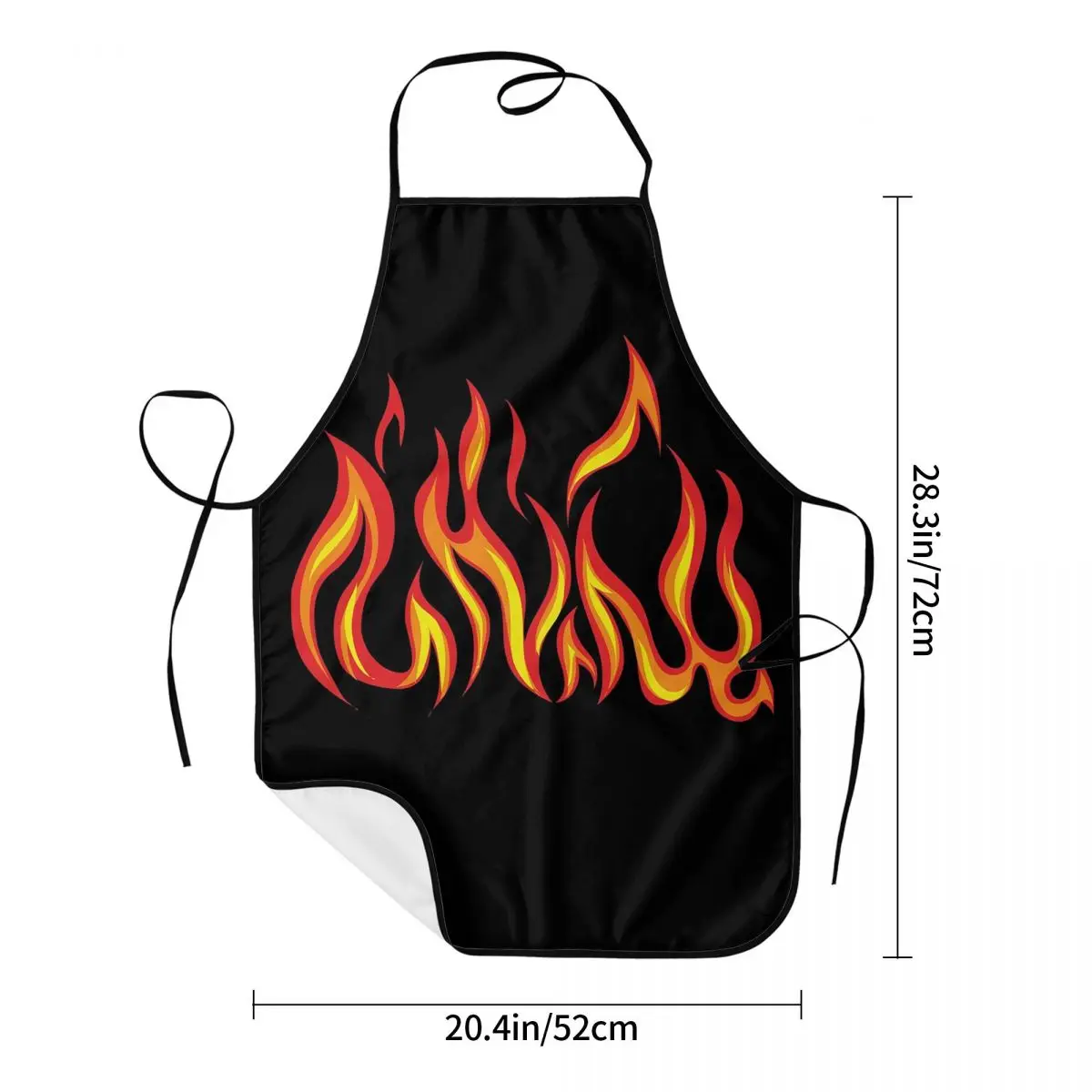 Fire Flames Aprons Chef Cooking Cuisine Tablier Waterproof Bib Kitchen Cleaning Pinafore for Women Men Painting