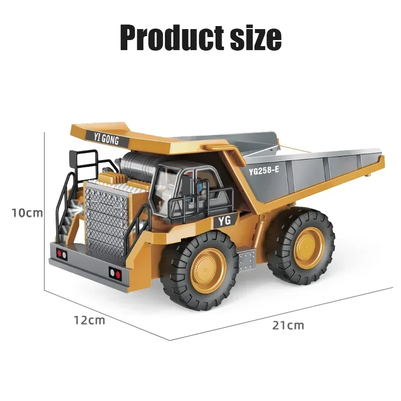 1:24 9CH RC Alloy Dump Truck Car Engineering Vehicle Forklift Heavy Excavator Remote Control Car Toys for Boys Children\'s Gifts