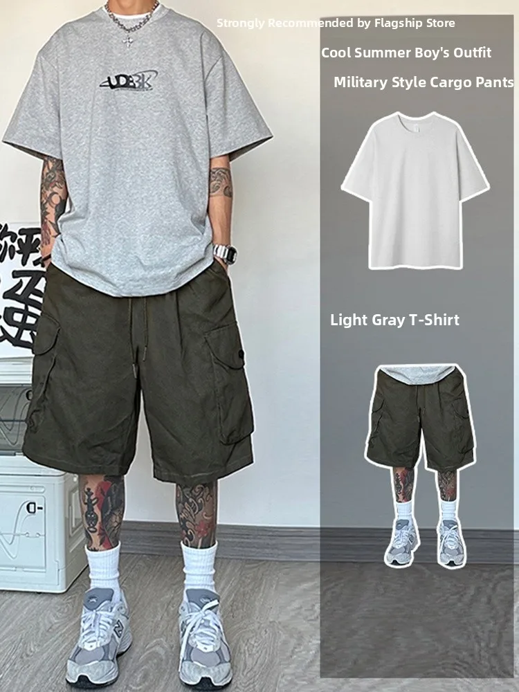 

Military een Workwear orts Men's Summer American Functional Paratrooper Pants Set Outdoor Qui Dry Knee-High Six-Part Pants