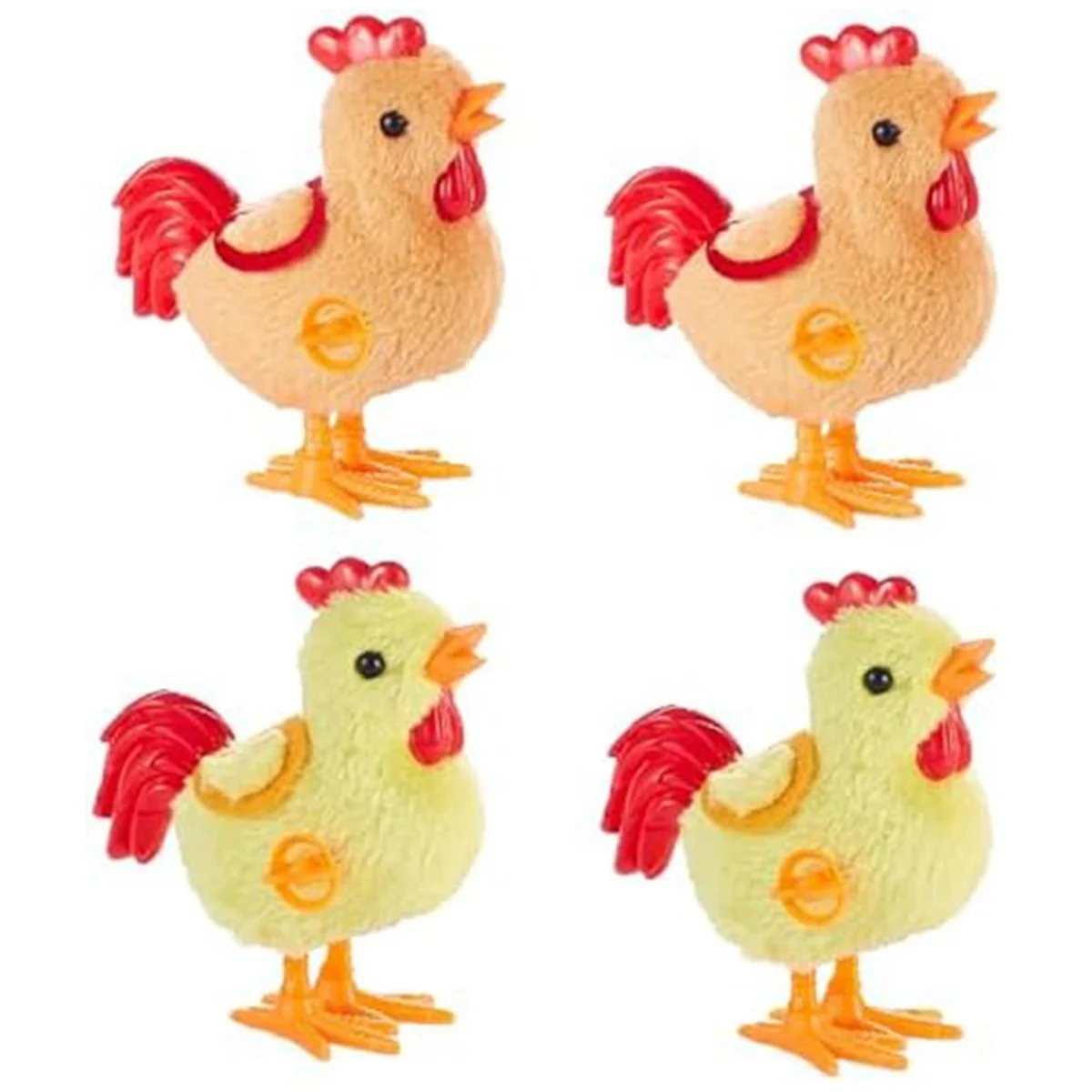 4Pack Easter Jumping Wind Up Plush Toys for Toddlers Kids,Hopping for Easter Rooster