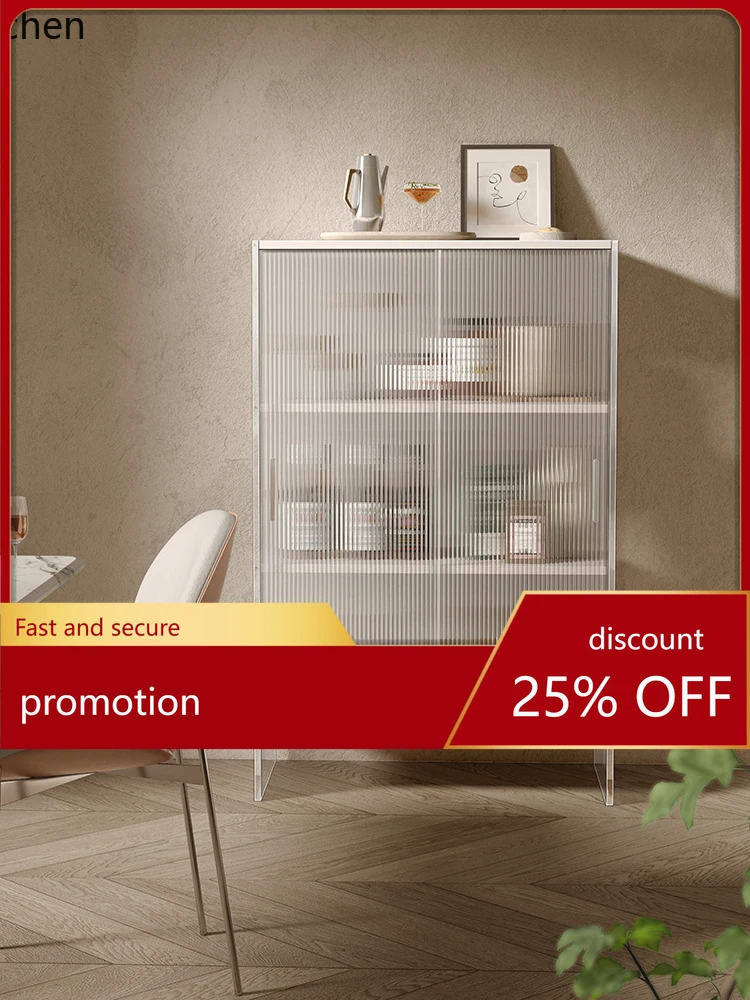 

YFY with Door Dustproof Display Storage Wine Cabinet Storage Cabinet Side Living Room Storage Rack