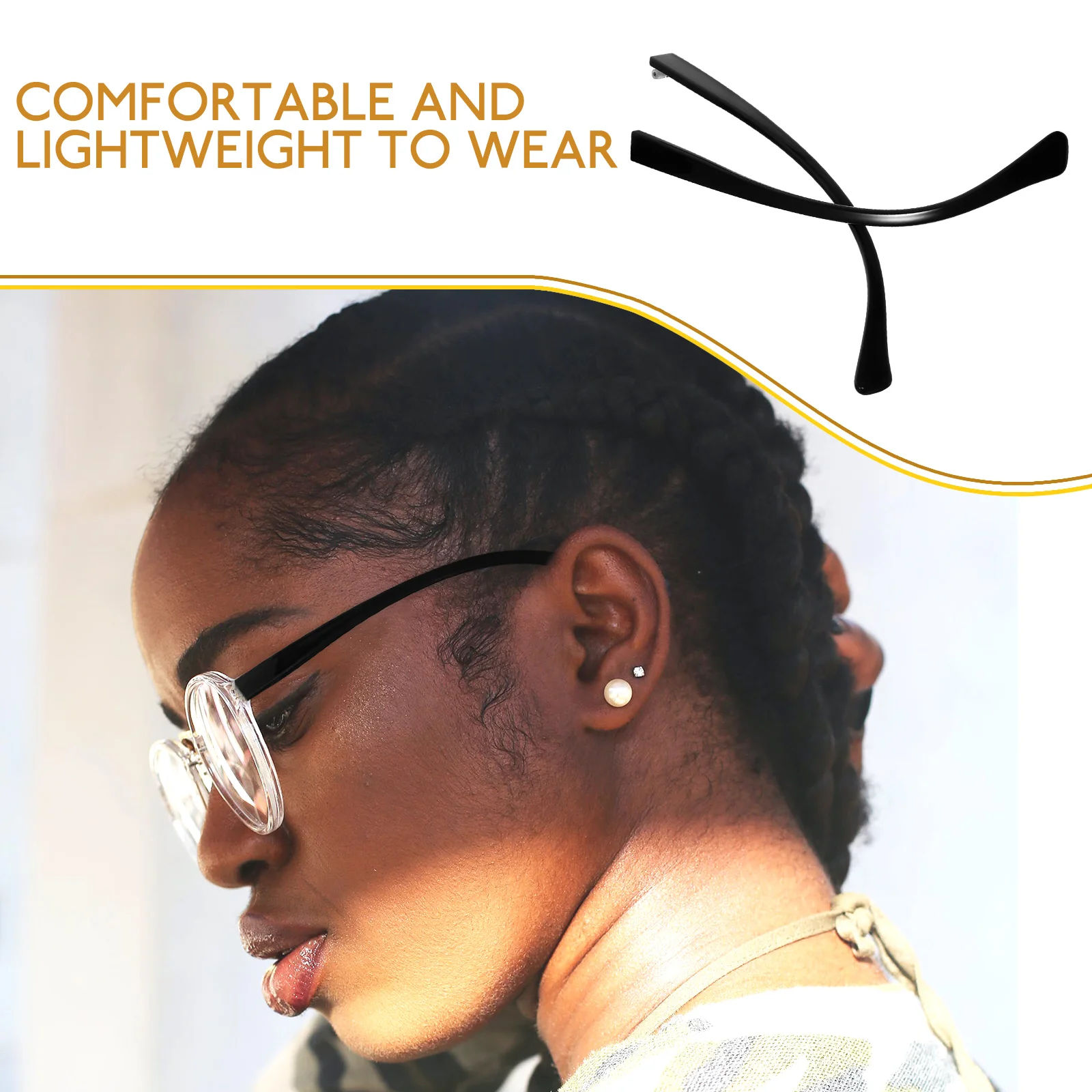 

2 Pairs Glasses Replacement Temple Universal Eyeglasses Accessories Metal Parts Comfortable TR90 Stylish Design Electroplating