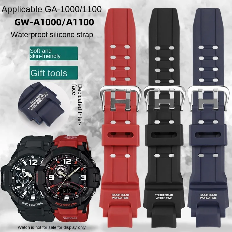 

Strap for Casio G-Shock GA-1000 GA 1100 GW-4000 GW-A1100 G-1400 Diving Sport Watch Bracelet Waterproof PU Silicone Watchbelt