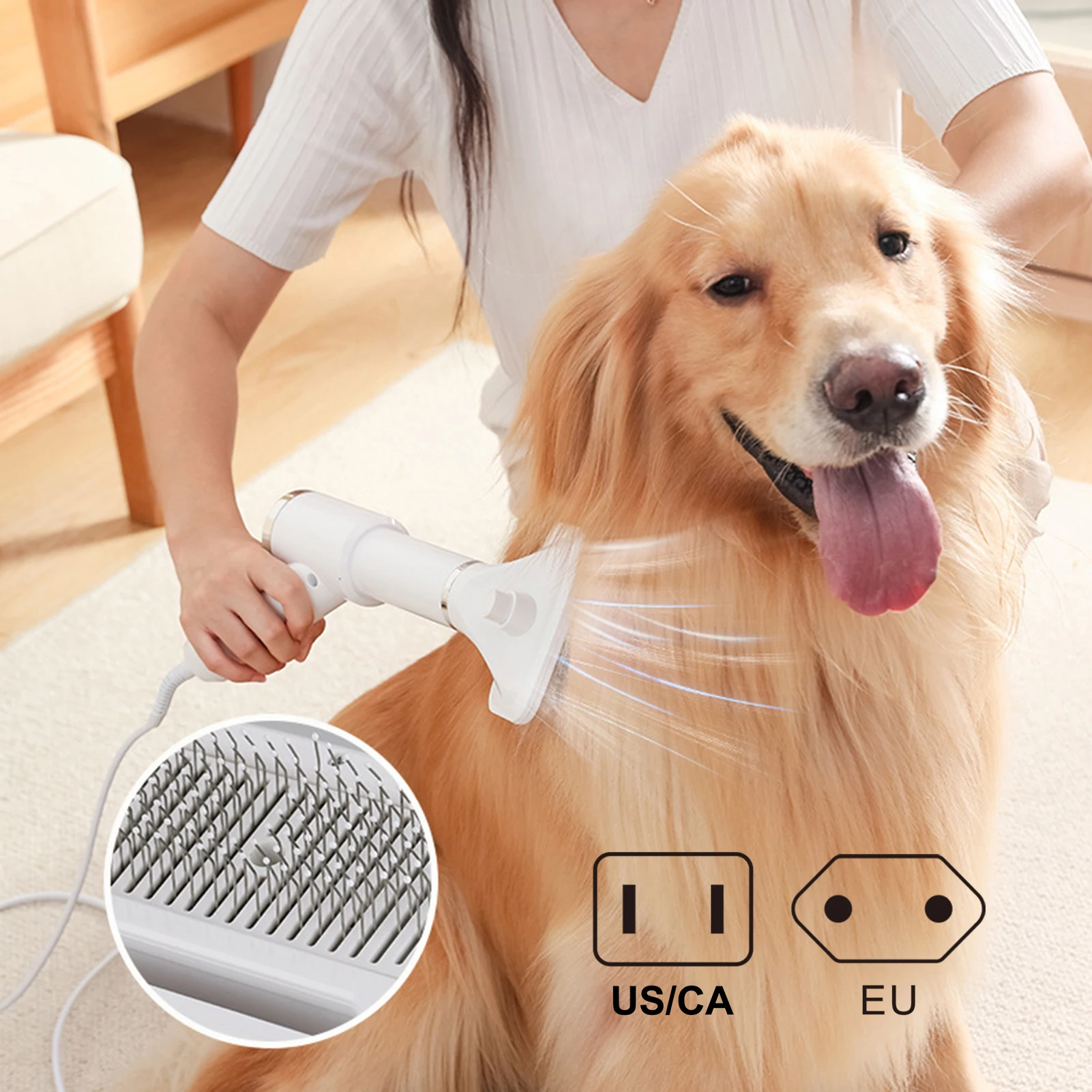 4 in 1 Household Dog Hair Dryer with Rotation and Detachable Head Design for Various Types of Pets